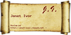 Jenet Ivor névjegykártya